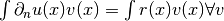 \int \partial_n u(x)v(x) = \int r(x)v(x) \forall v