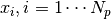 x_i, i = 1\cdots N_p