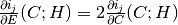 \frac{\partial i_j}{\partial E}(C;H) = 2 \frac{\partial i_j}{\partial C}(C;H)